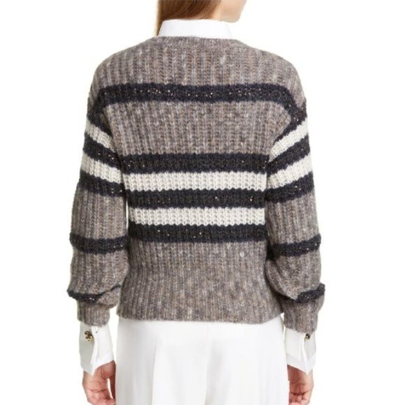 BRUNELLO CUCINELLI Sequin Stripe Sweater - Picture 3 of 15